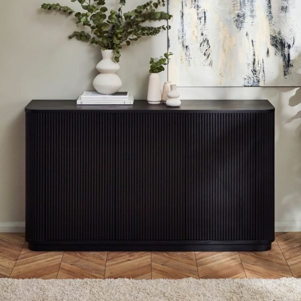 lou louis black fluted sideboard roomset