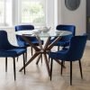 luxe blue chairs chelsea table roomset