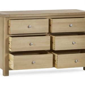 mem memphis limed oak drawer wide chest cutout