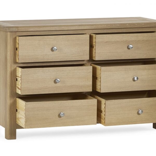mem memphis limed oak drawer wide chest cutout