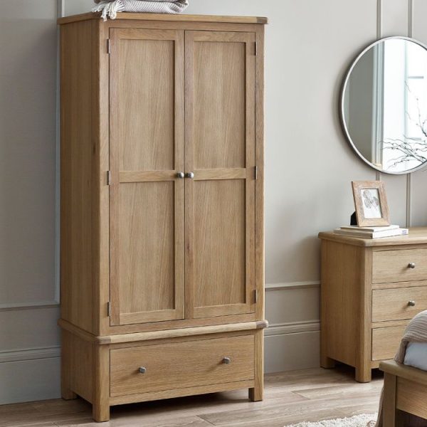 mem memphis limed oak door drawer wardrobe roomset
