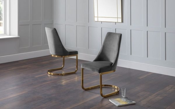 vittoria grey chairs roomset