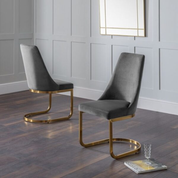 vittoria grey chairs roomset