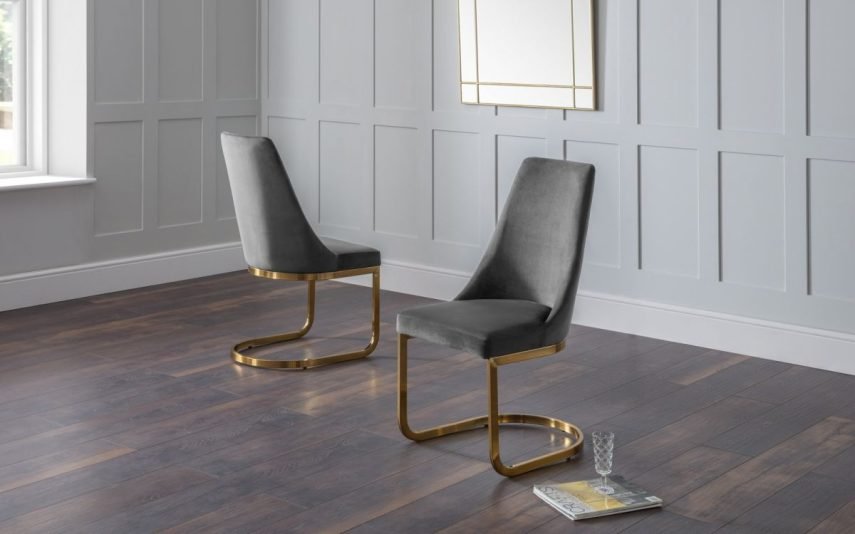 vittoria grey chairs roomset