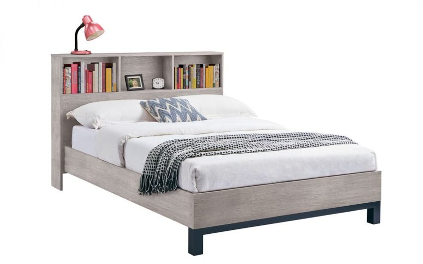 bal bali cm bookcase double bed grey oak cutout
