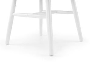 ala alassio spindle back dining chair white detail