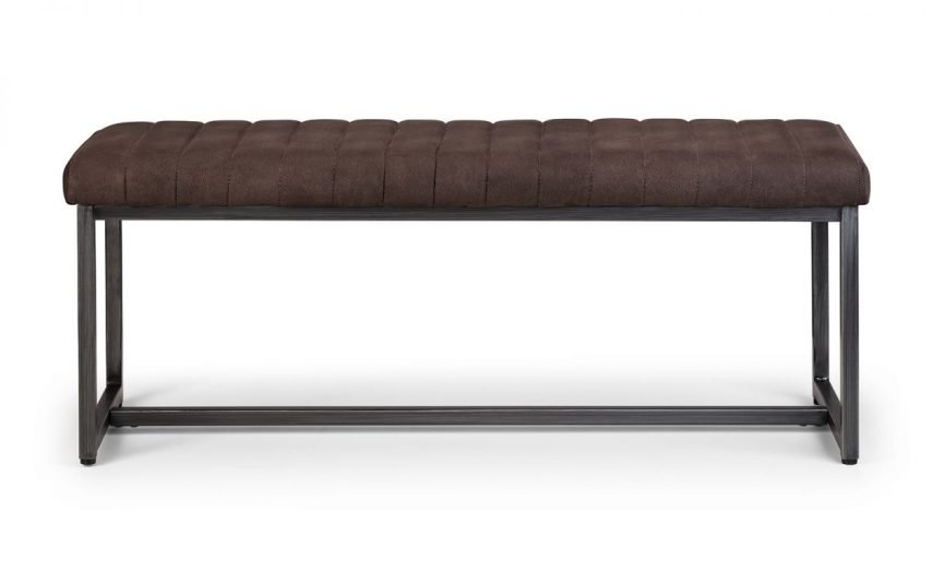 brooklyn upholstered bench charcoal grey front