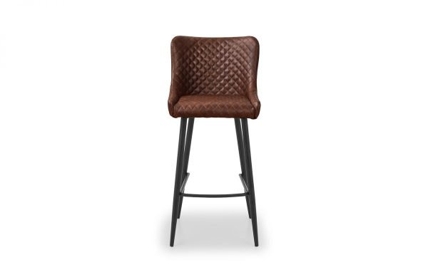 lux luxe faux leather bar stool brown cutout