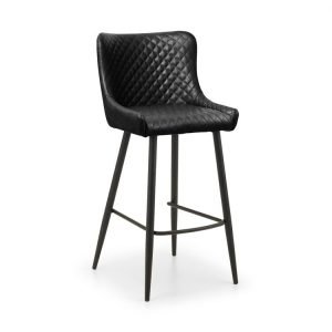 lux luxe faux leather bar stool black cutout