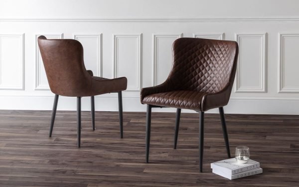 luxe brown chairs roomset