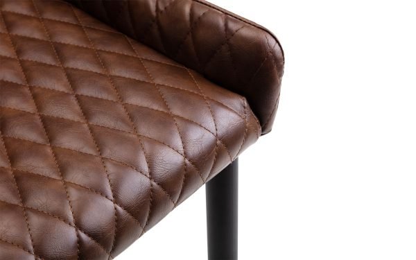 luxe brown leather chair seat detail