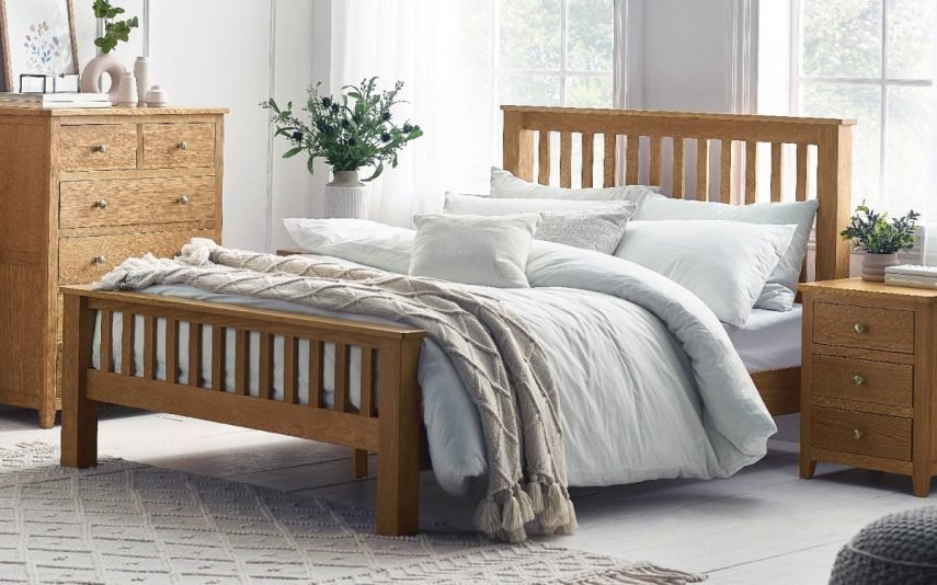 mal mallory hfe cm double bed oak roomset