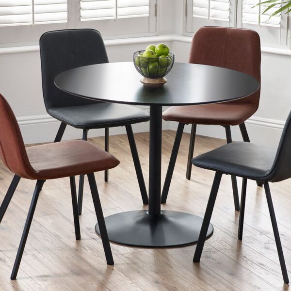 nero table goya brown chairs goya black chairs roomset