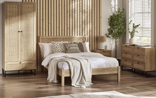 pad padstow oak rattan cm double bed roomset
