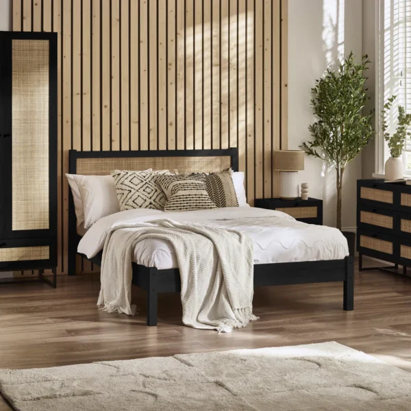 PAD Padstow Black Rattan cm Double Bed Roomset ccbafc bc b e e