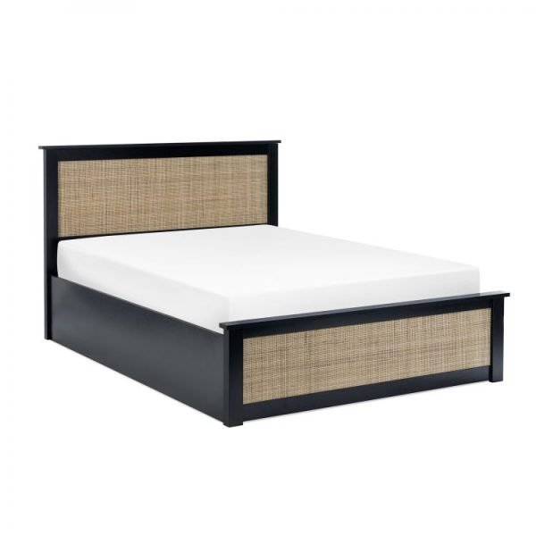 pad padstow black rattan ottoman cm double cutout