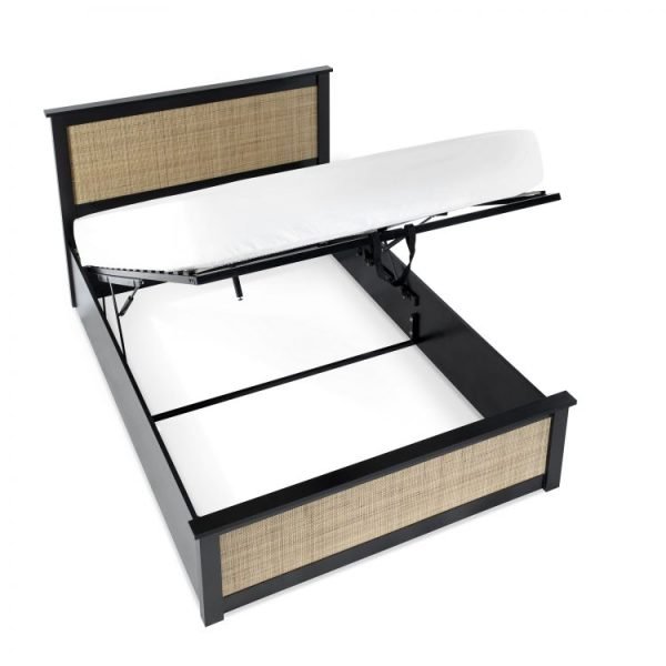 pad padstow black rattan ottoman cm double cutout