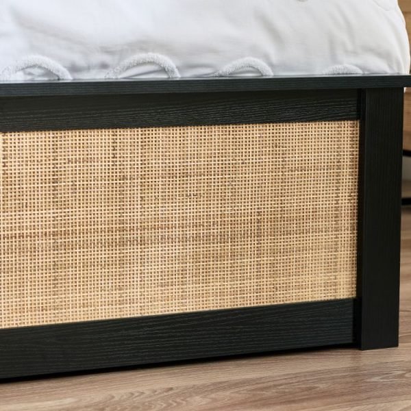 pad padstow black rattan ottoman cm double detail