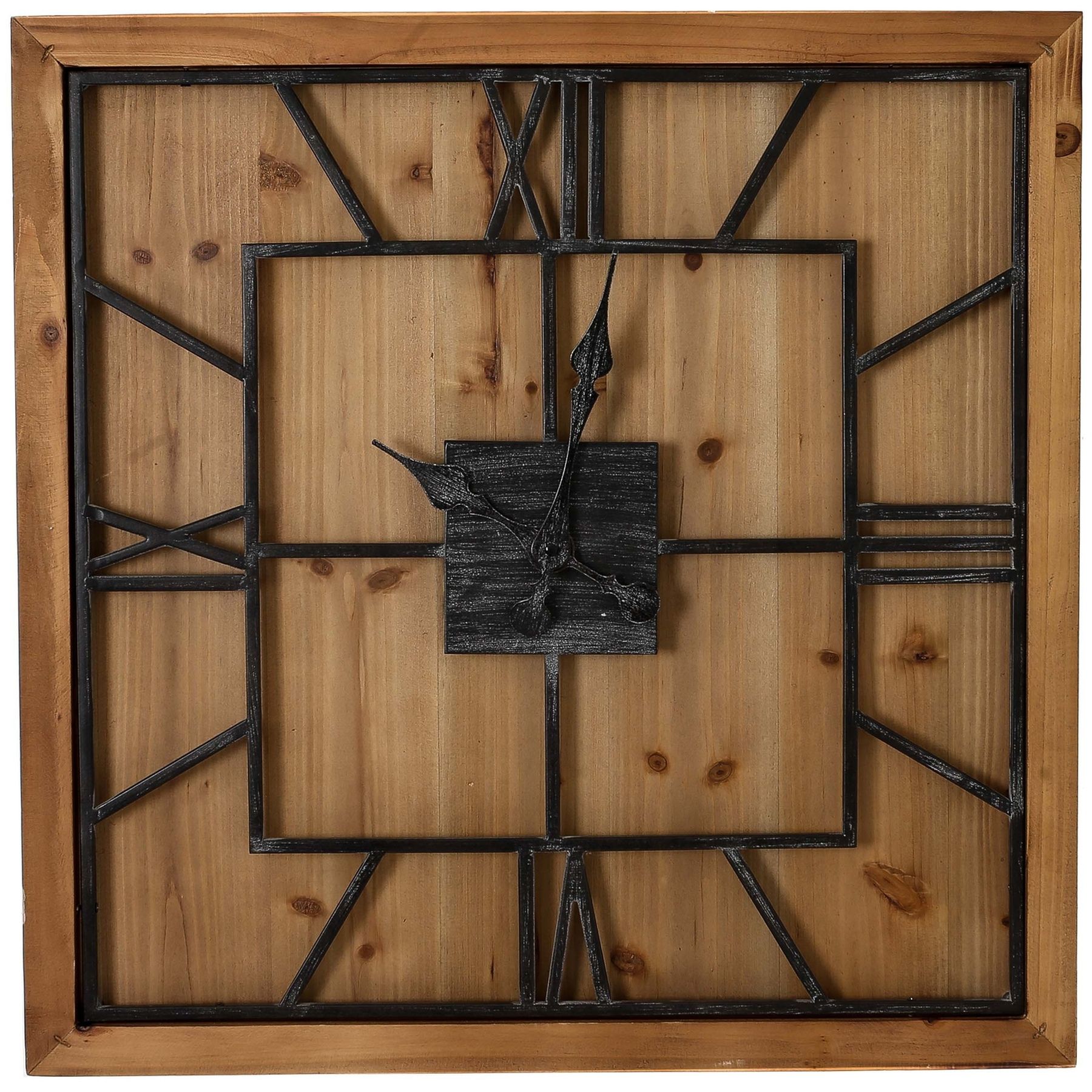 Williston Square Large Wooden Wall Clock 3 jpg