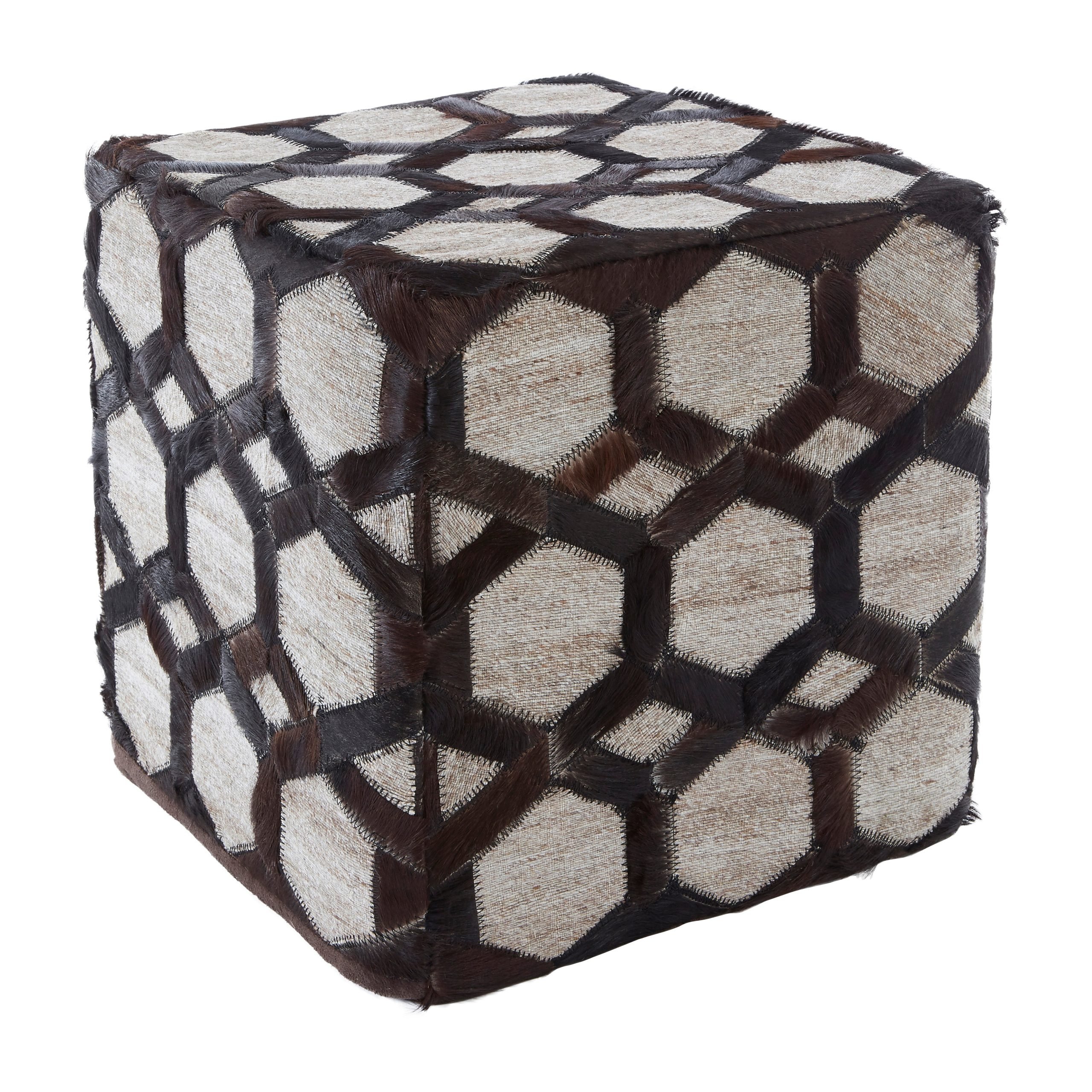 Circolo Genuine Grey Leather Patchwork Pouffe 7 scaled jpeg
