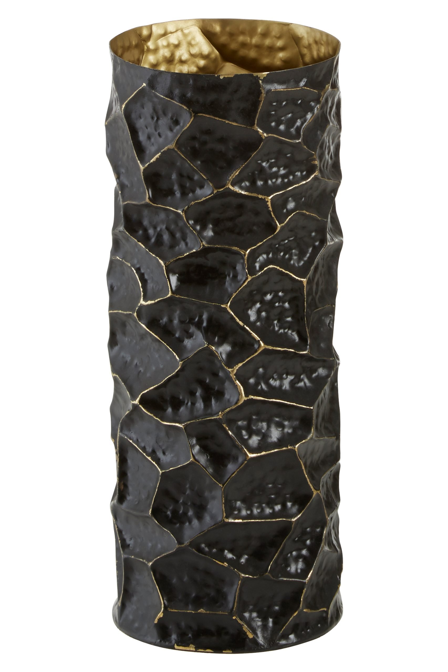 Armonia Large Metal Vase in Black and Gold 4 scaled jpeg