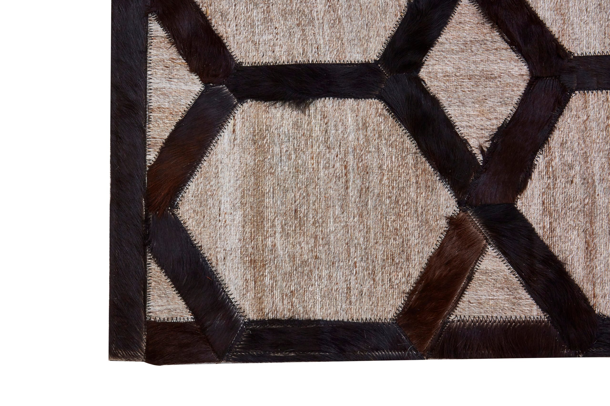 Sirocco Large Grey Rug with Black Hair on Leather 8 scaled jpeg