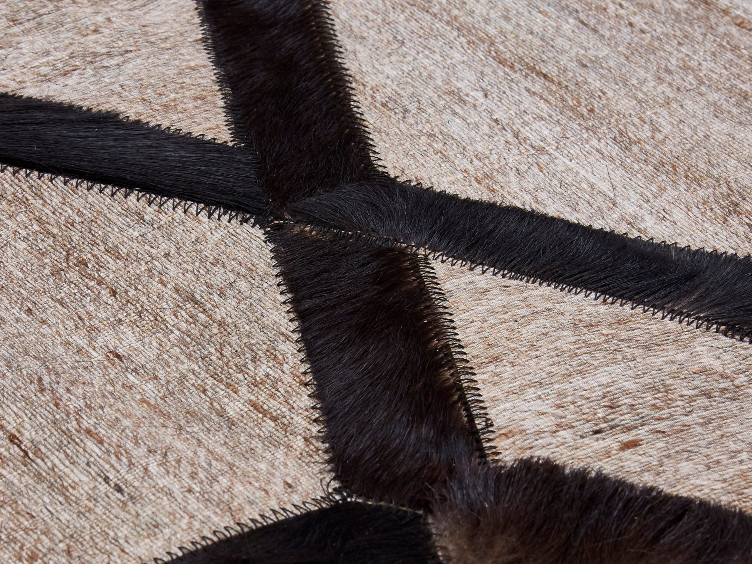 Sirocco Large Grey Rug with Black Hair on Leather 7 scaled jpeg