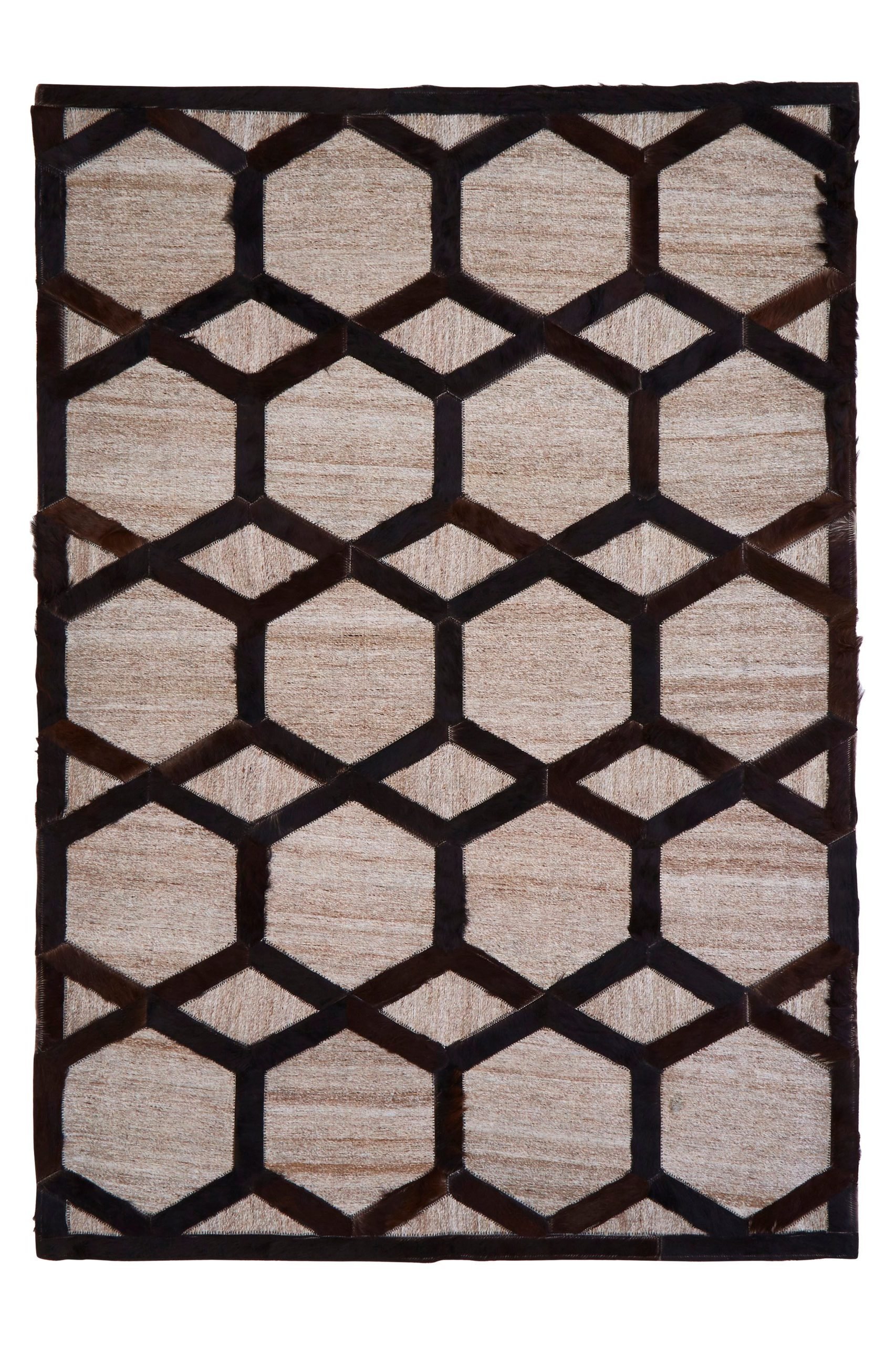 Sirocco Large Grey Rug with Black Hair on Leather 3 scaled e jpeg