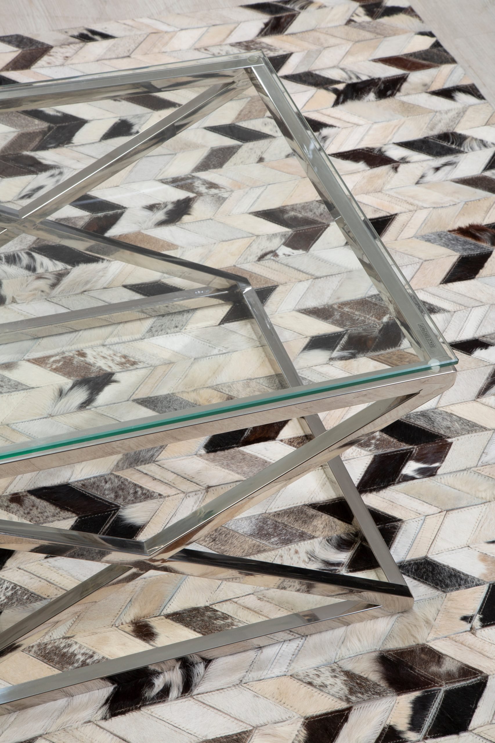Sirocco Large Hair on Leather Chevron Patchwork Rug 10 scaled jpeg