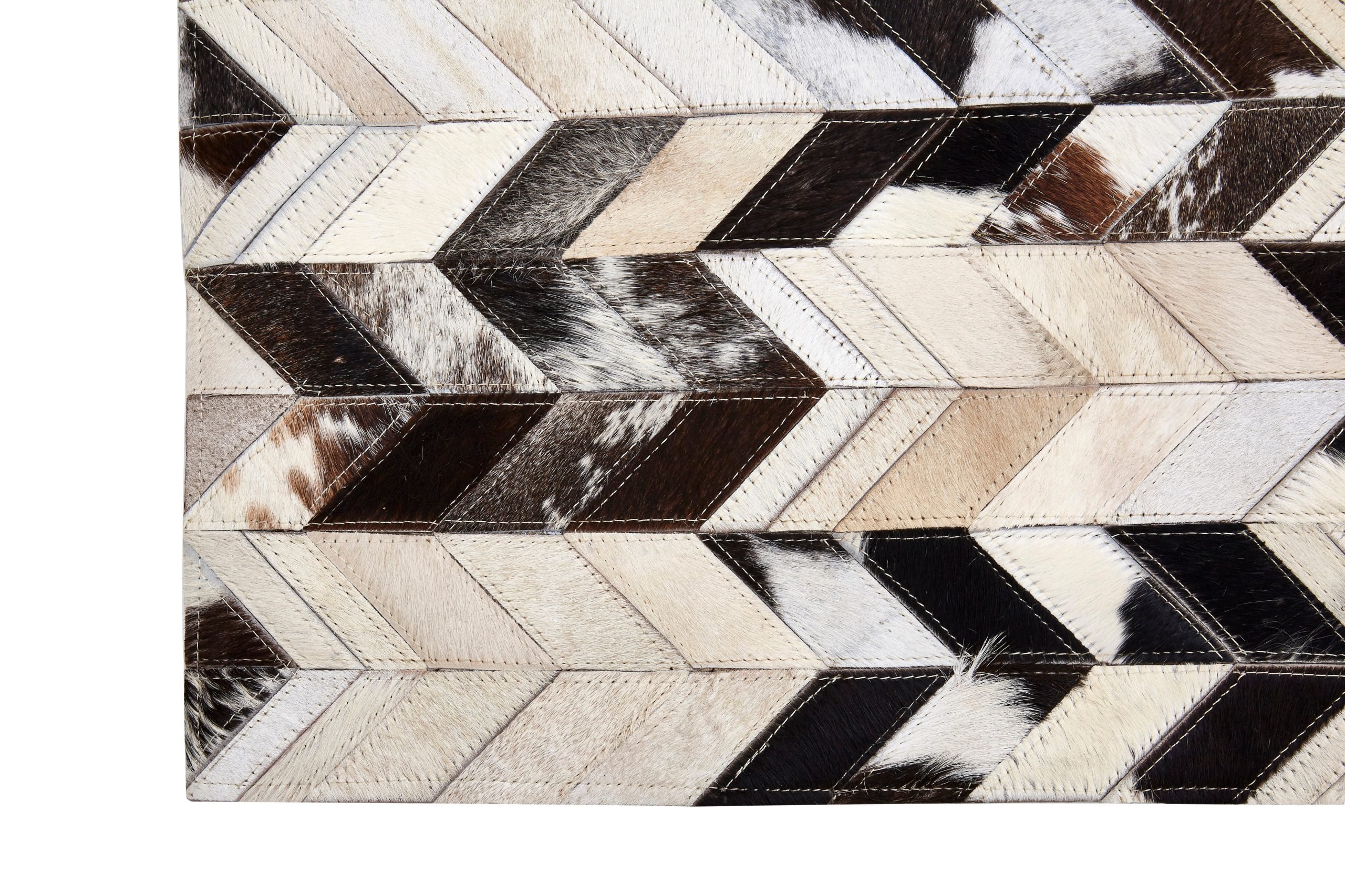 Sirocco Large Hair on Leather Chevron Patchwork Rug 9 scaled jpeg