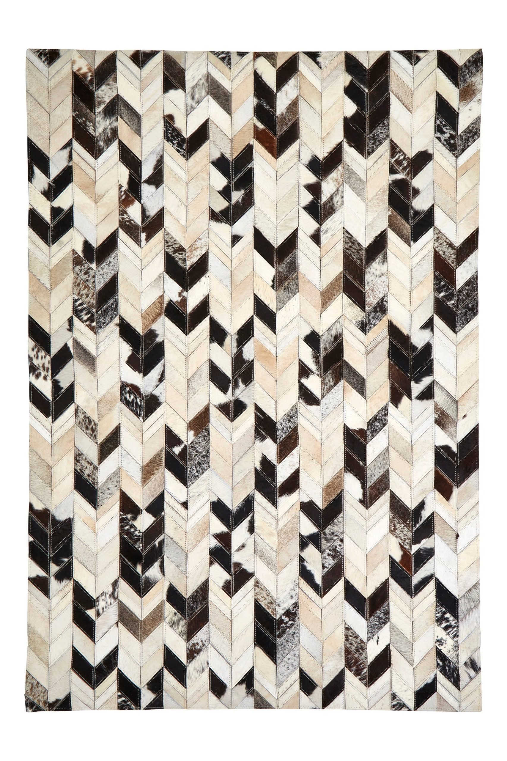 Sirocco Large Hair on Leather Chevron Patchwork Rug 3 scaled e jpeg