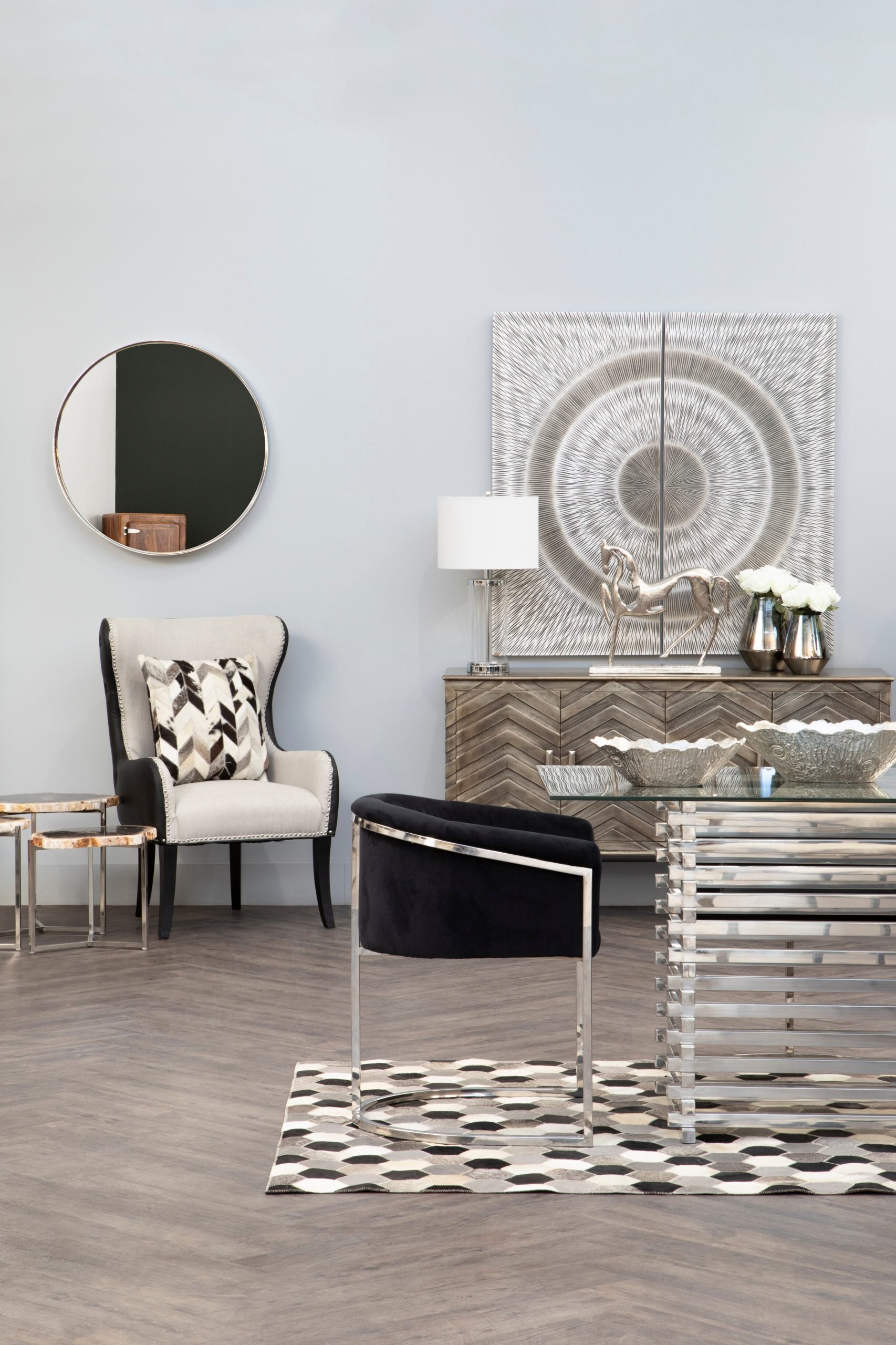 Sirocco Large Hair on Leather Hexagon Patchwork Rug 7 scaled jpeg