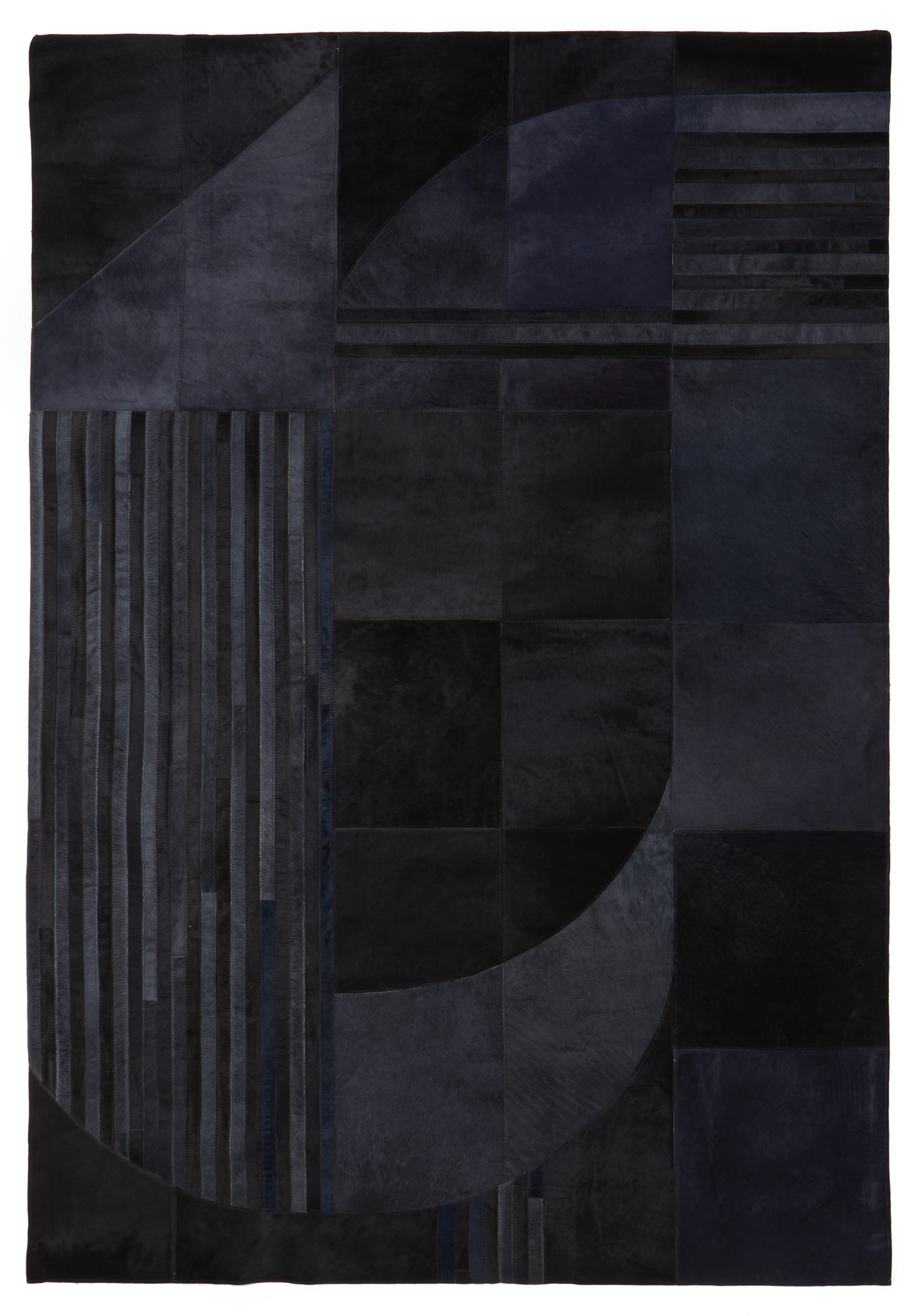 Sirocco Large Deco Black And Grey Hair on Leather Rug 3 scaled jpeg