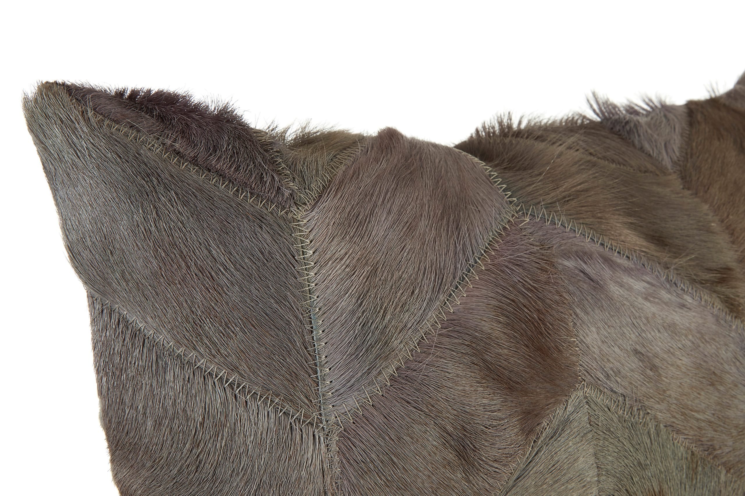 Sirocco Grey Chevron Hair on Leather Patchwork Cushion 4 scaled jpeg