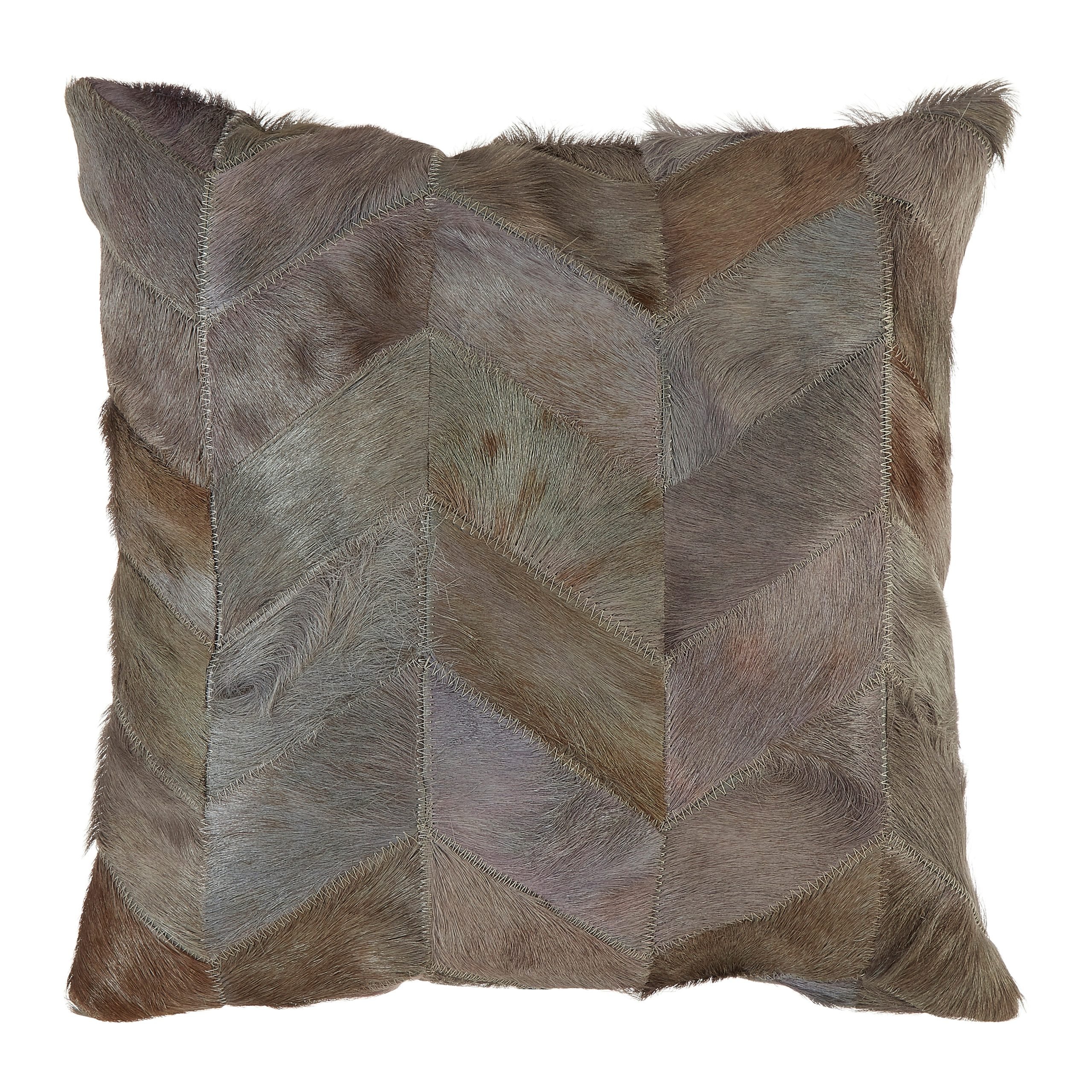 Sirocco Grey Chevron Hair on Leather Patchwork Cushion 3 scaled jpeg