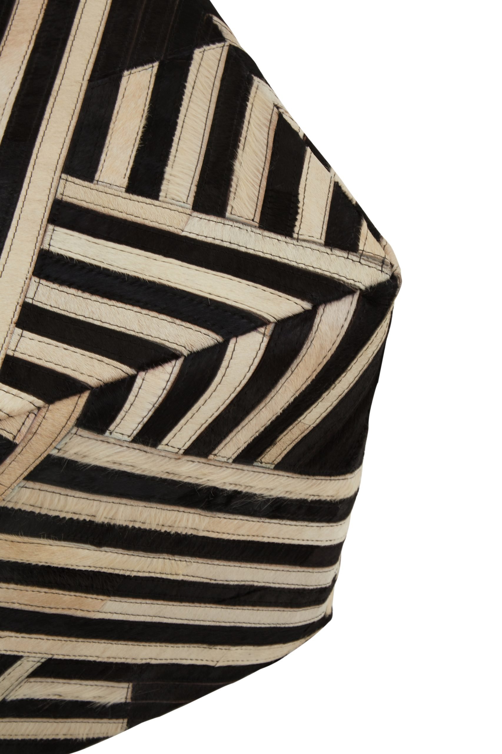 Sirocco Black And White Stripe Leather Pouffe 6 scaled jpeg