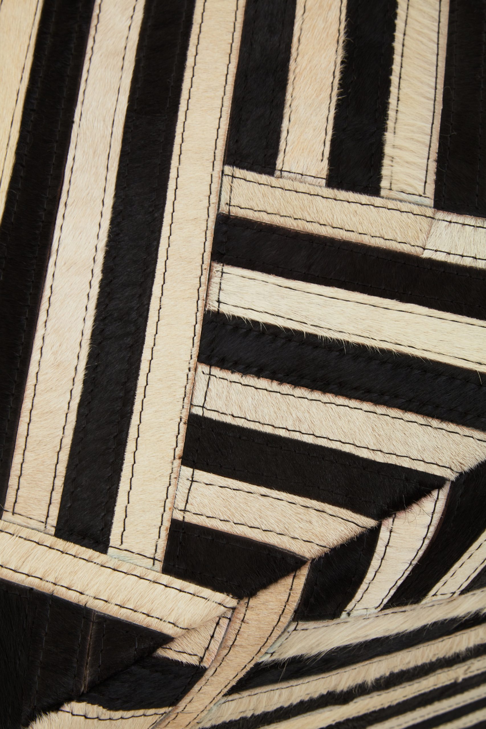 Sirocco Black And White Stripe Leather Pouffe 4 scaled jpeg