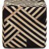Sirocco Black And White Stripe Leather Pouffe 2 scaled jpeg