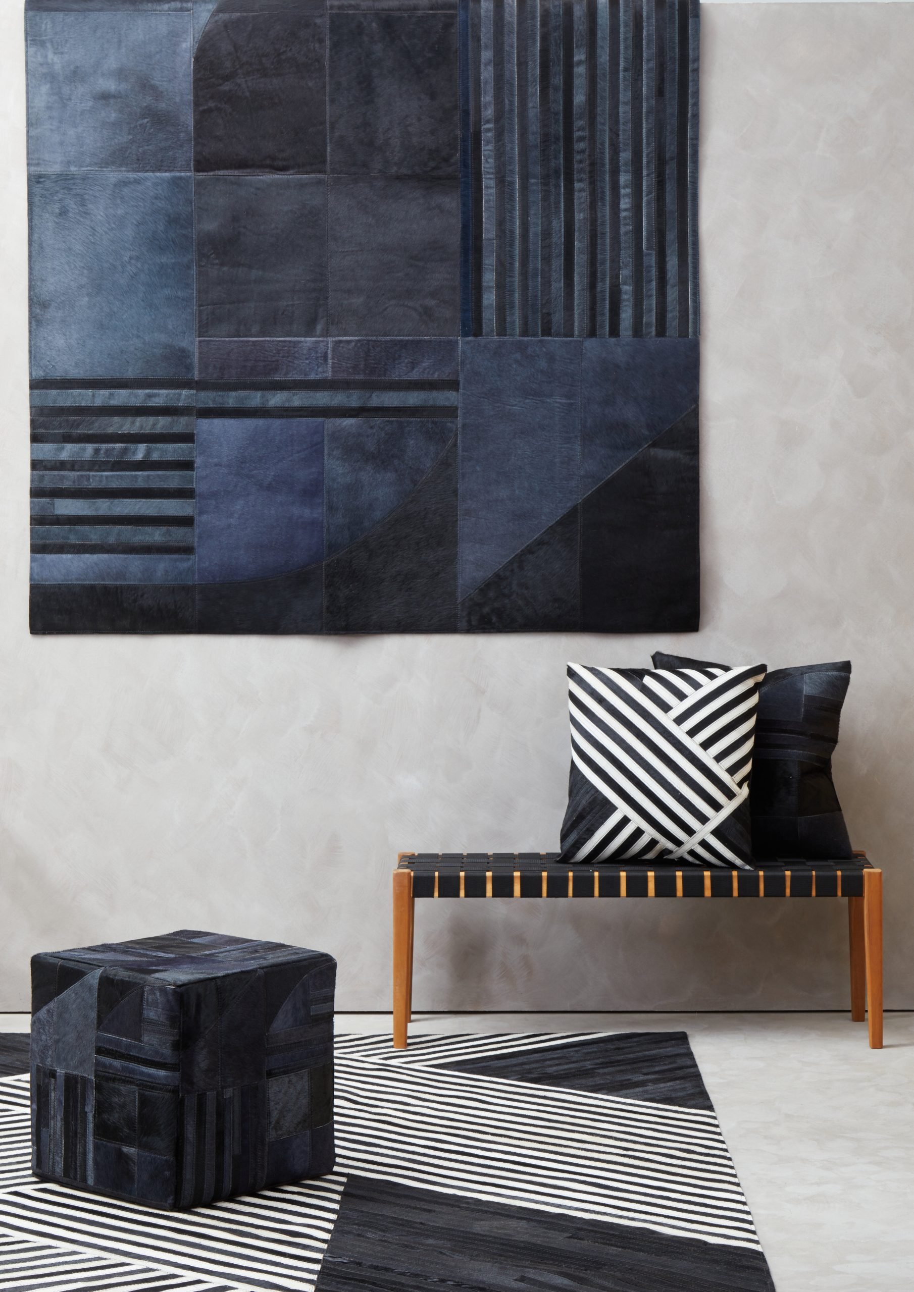 Sirocco Black And Grey Deco Hair on Leather Pouffe 6 scaled jpeg