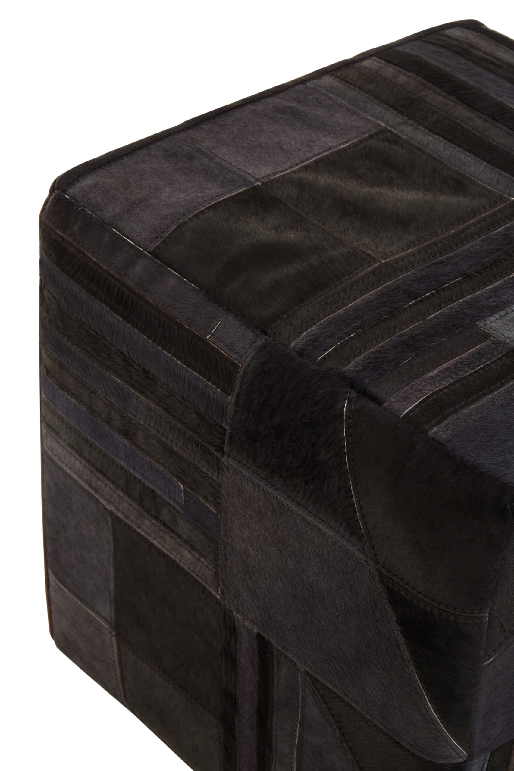 Sirocco Black And Grey Deco Hair on Leather Pouffe 5 scaled jpeg