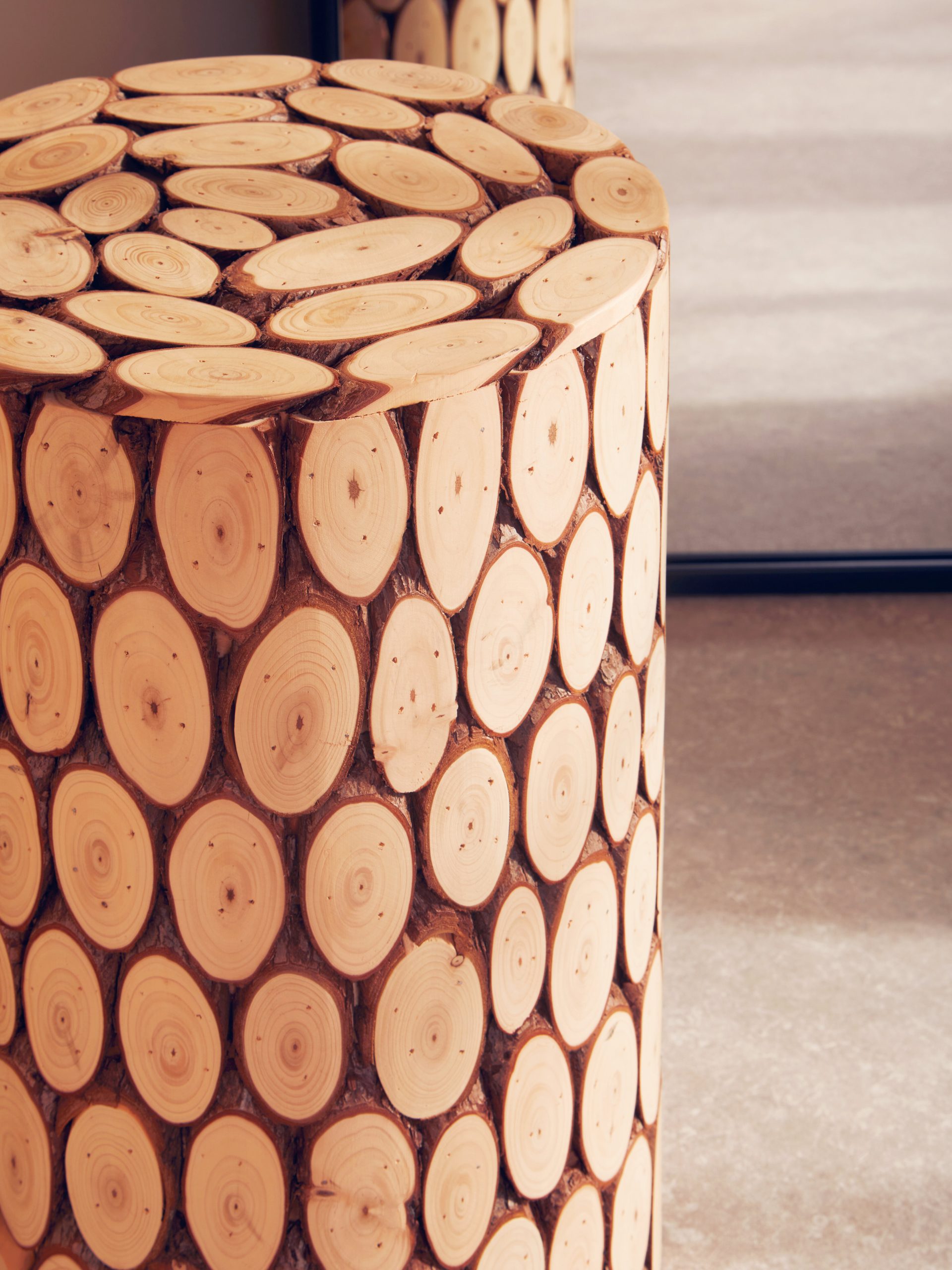 Loreto Fir Wood Side Table and Stool 4 scaled jpeg