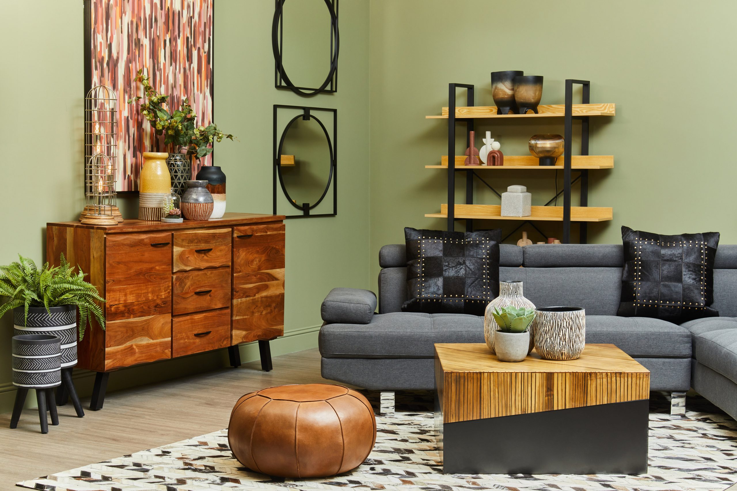 Sirocco Large Hair on Leather Chevron Patchwork Rug 6 scaled jpeg