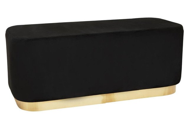 Hacienda Black Velvet Bench With Matte Gold Base 3 jpg