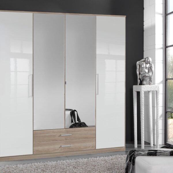anzo white gloss and oak effect door wardrobe p jpg