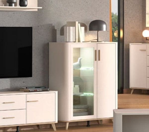 dariqon cashmere and oak effect low door display cabinet p jpg