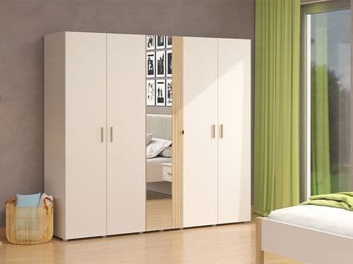 granada cashmere and artisan oak effect mirrored door wardrobe p jpg