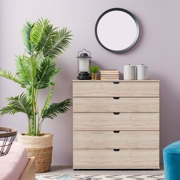 limone oak effect wide drawer chest p jpg