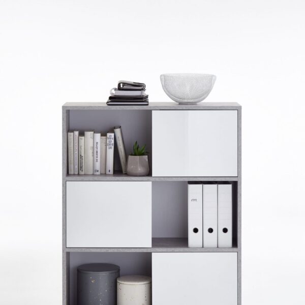luiz concrete grey and white short bookcase p jpg