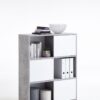 luiz concrete grey and white short bookcase p jpg