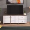 merlot white gloss and warm oak tv unit cabinet p jpg